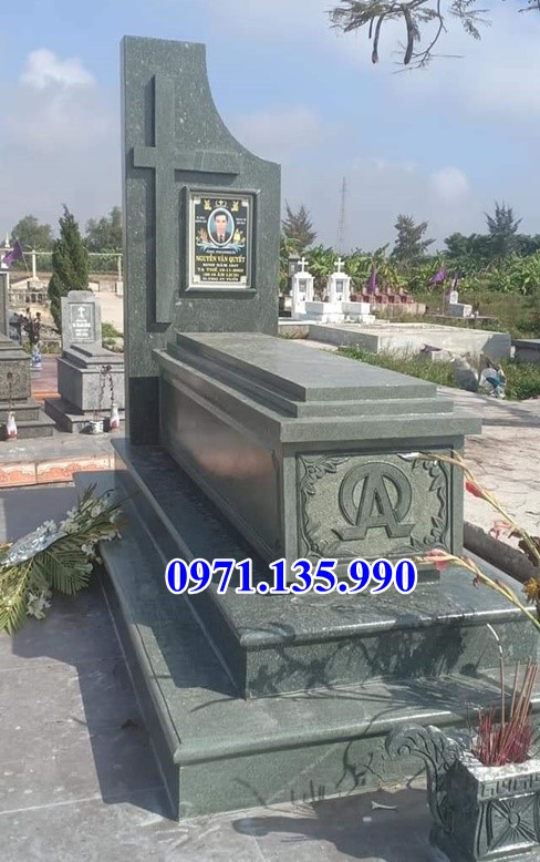 Mộ đá công giáo - Mẫu mộ công giáo bằng đá đơn giản đẹp bán Vĩnh Phúc